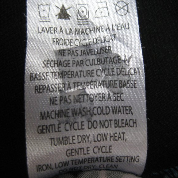 Classic Editions, ladies blouse, L, Blue/Black with white flowers - Picture 7 of 7